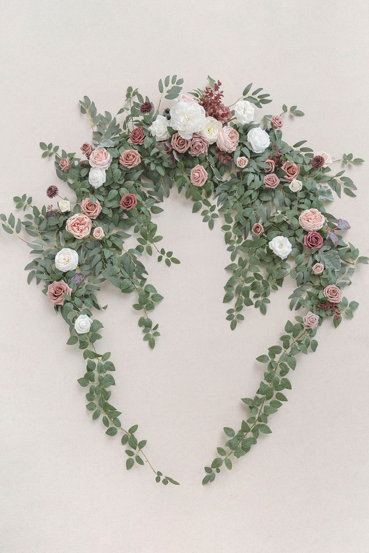 Flash Sale | 6.5ft Flower Garland with Hanging Vines in Dusty Rose & Mauve