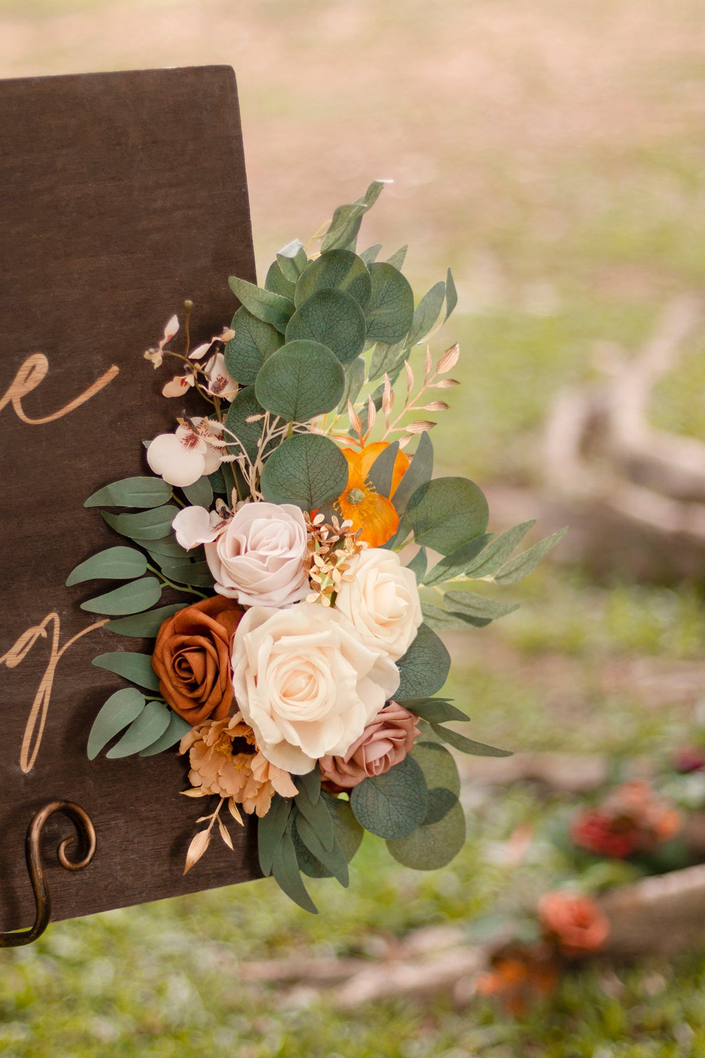 Combo Set Flower Sign Decor in Sunset Terracotta | Clearance
