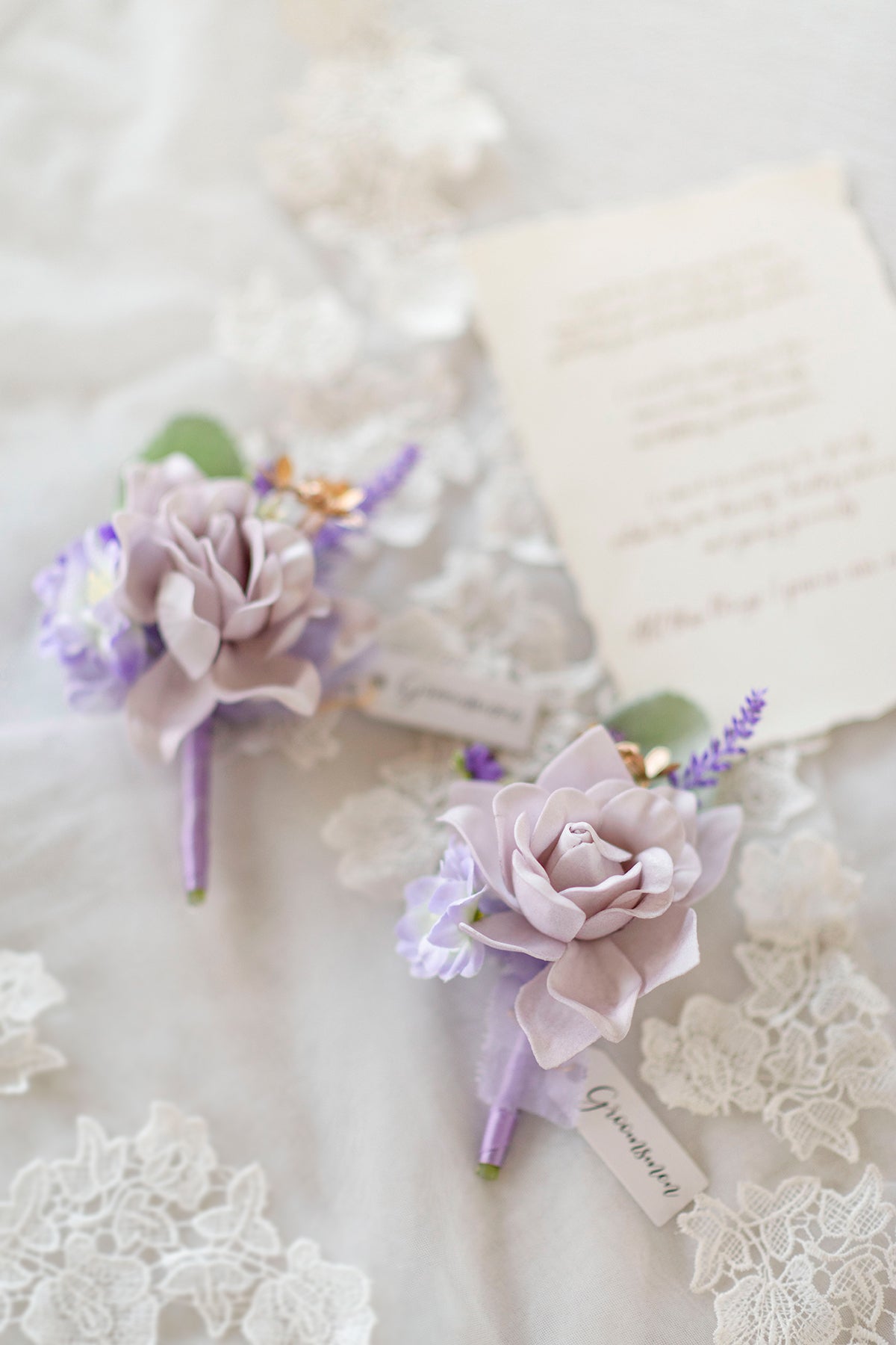 Additional Flower Decorations in Lilac & Gold