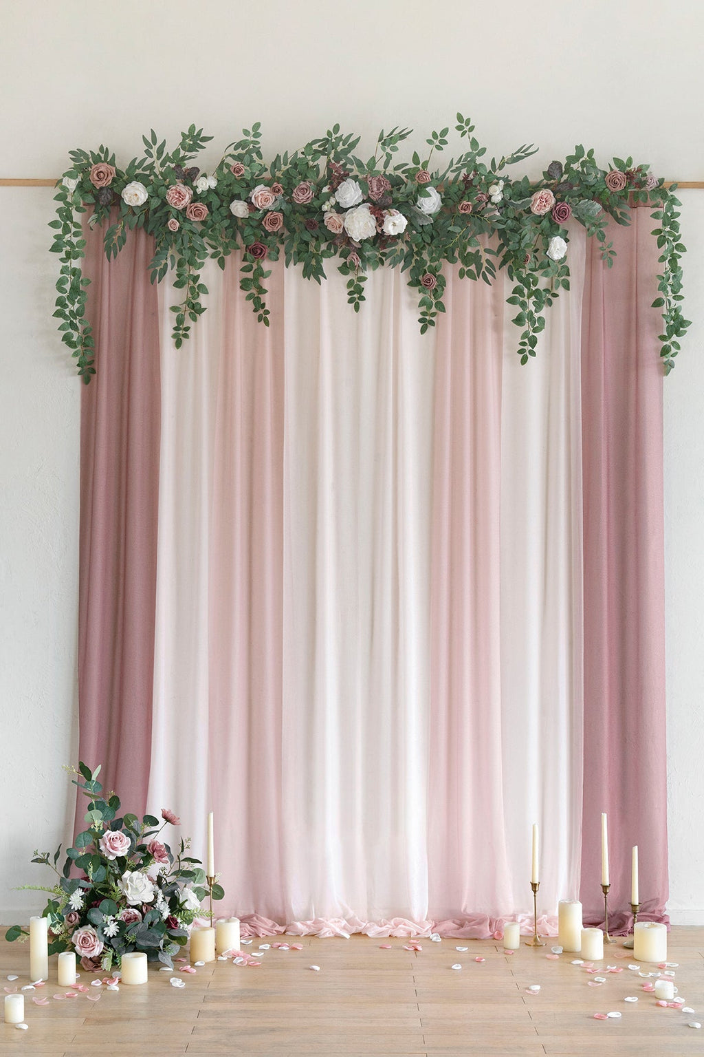 Flash Sale | 6.5ft Flower Garland with Hanging Vines in Dusty Rose & Mauve