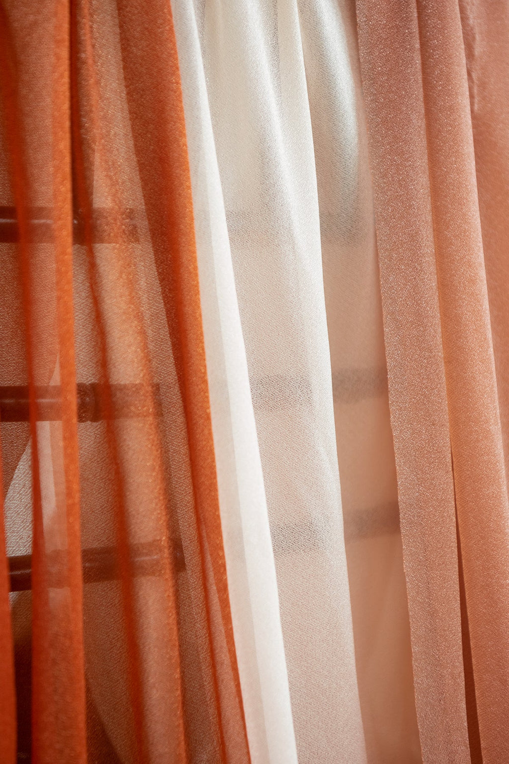 Wedding Arch Drapes in Burnt Orange & Scarlet