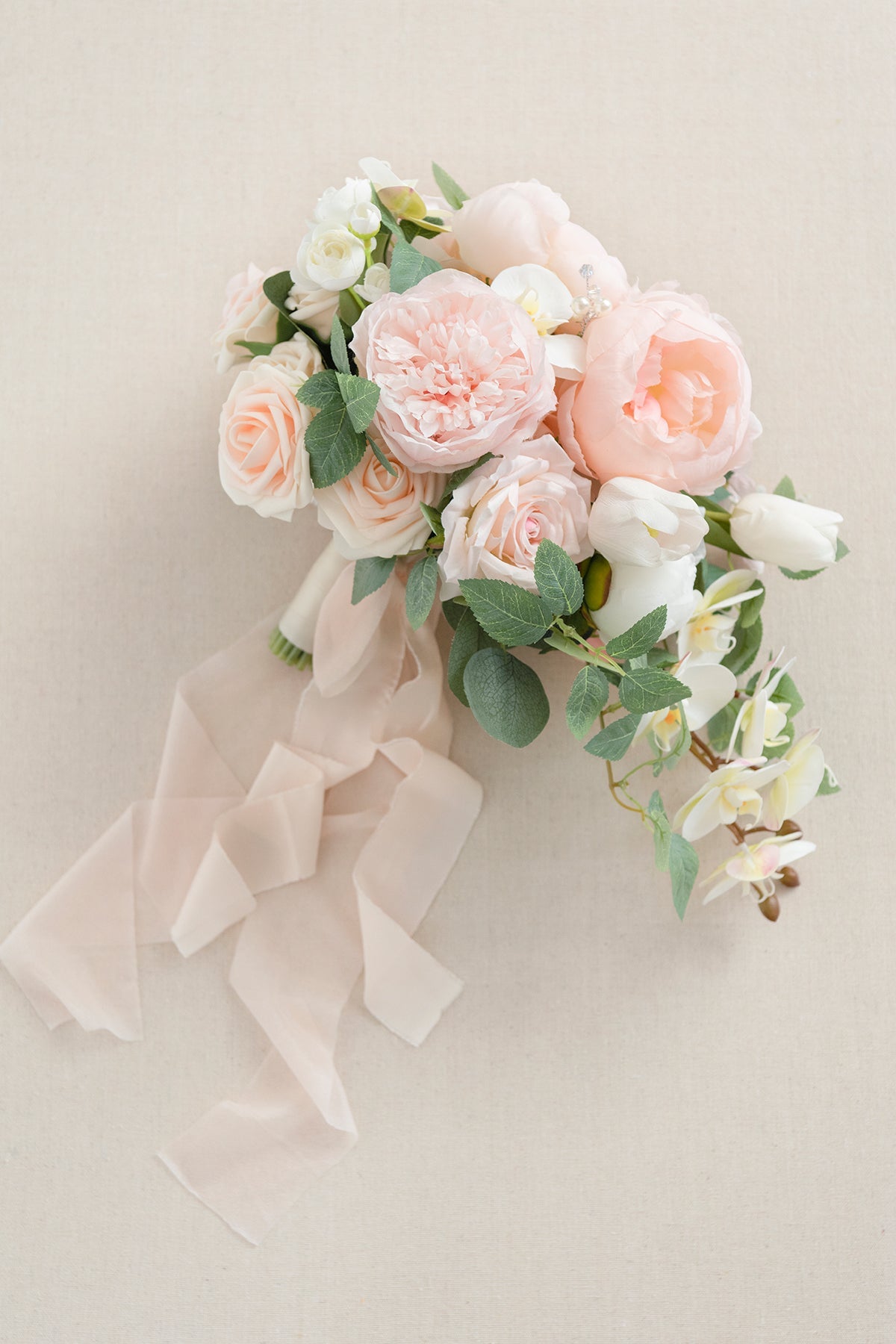 Small Cascade Bridal Bouquet in Blush & Cream