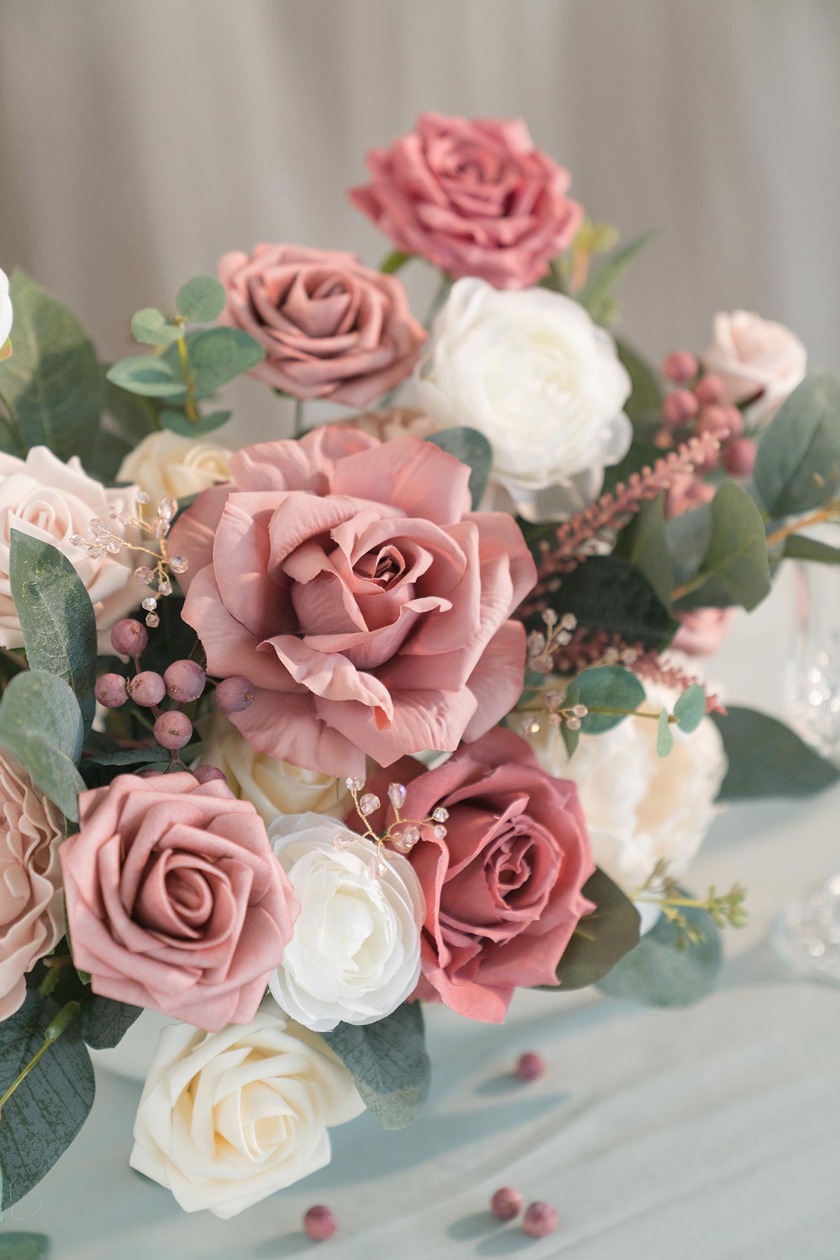 Additional Flower Decorations in Dusty Rose & Cream