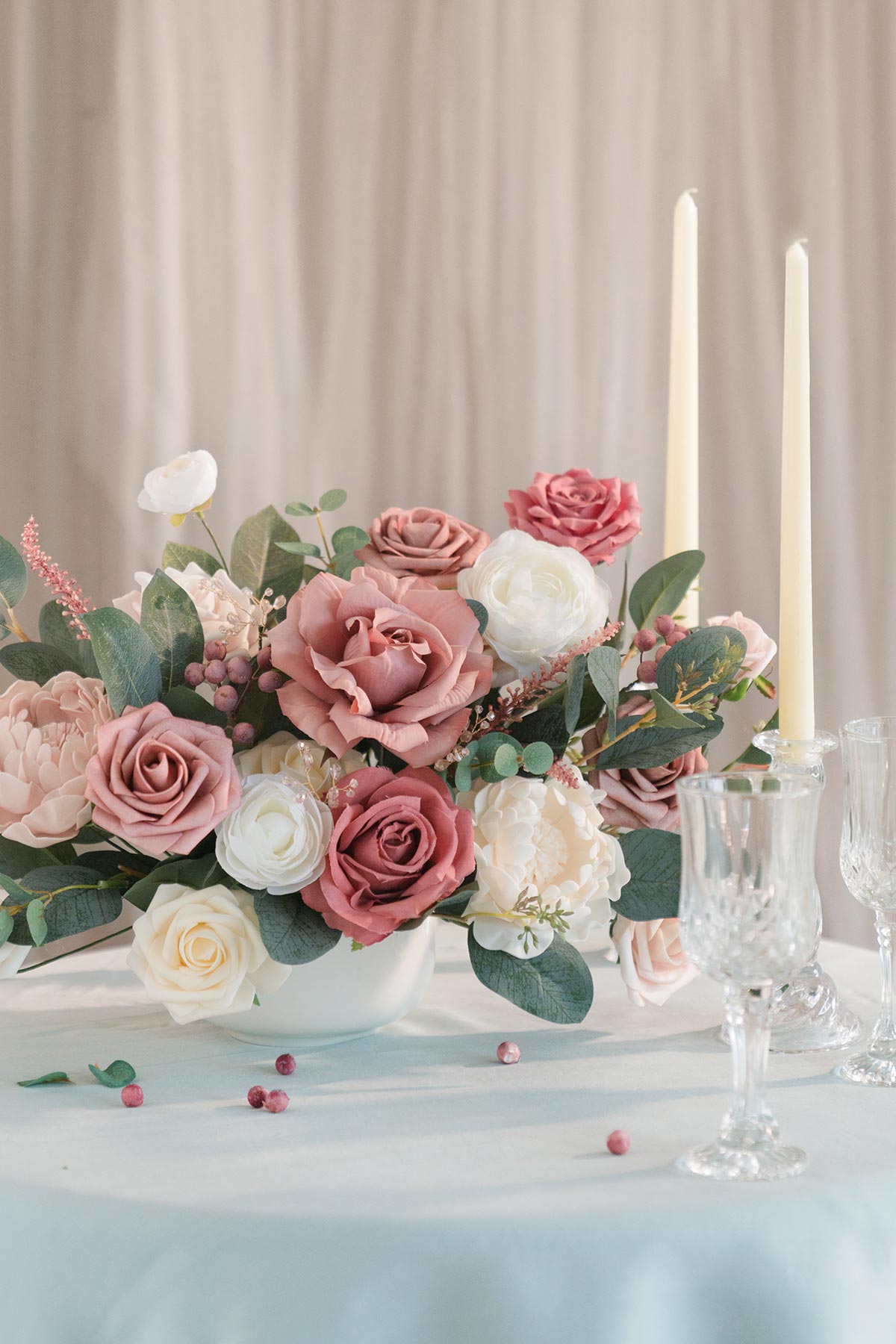 DIY Designer Flower Boxes in Dusty Rose & Cream