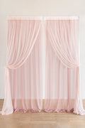 2-Layer Wedding Backdrop Curtains 59" x 10ft (Set of 2) - 3 Colors