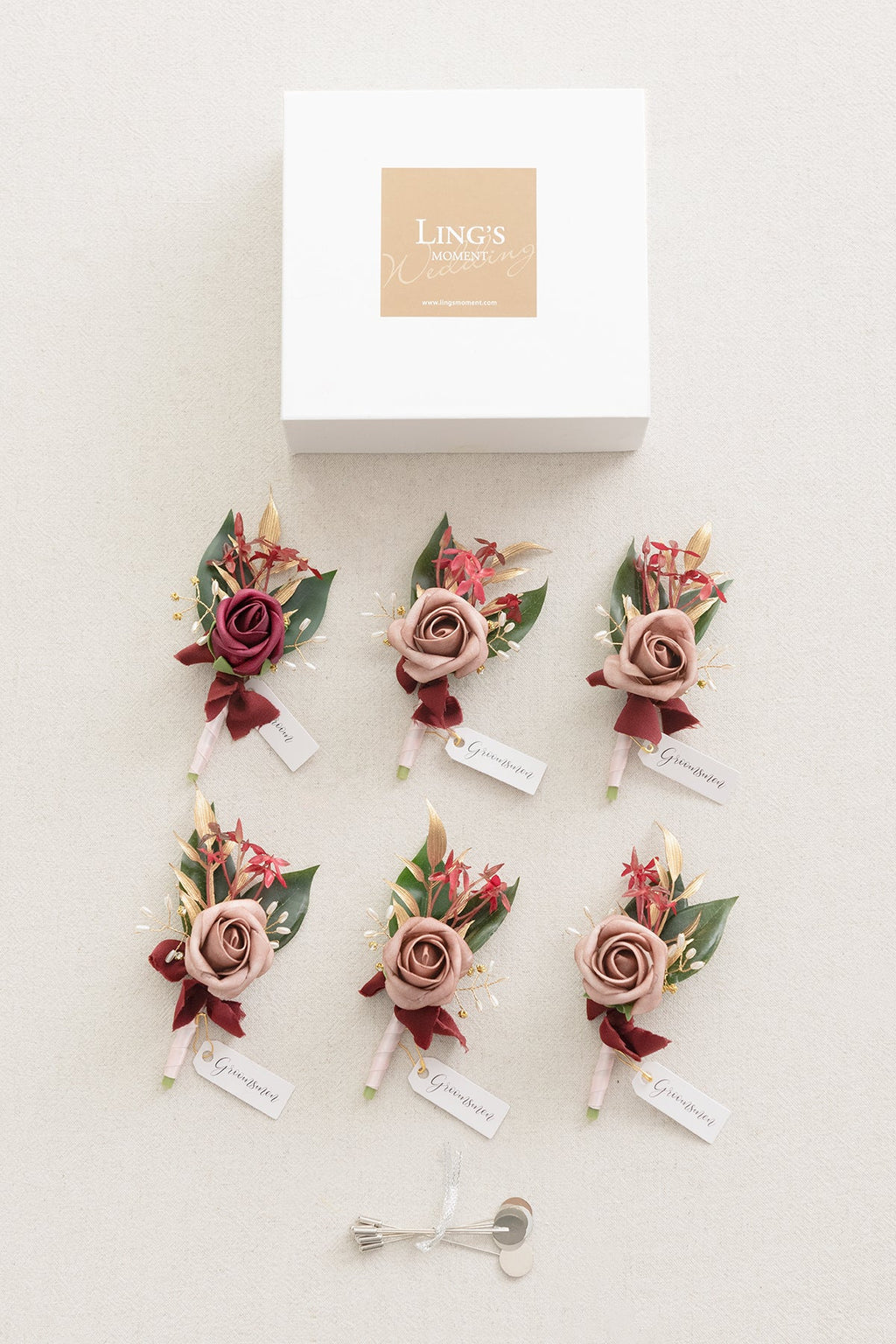 Additional Flower Decorations in Romantic Marsala