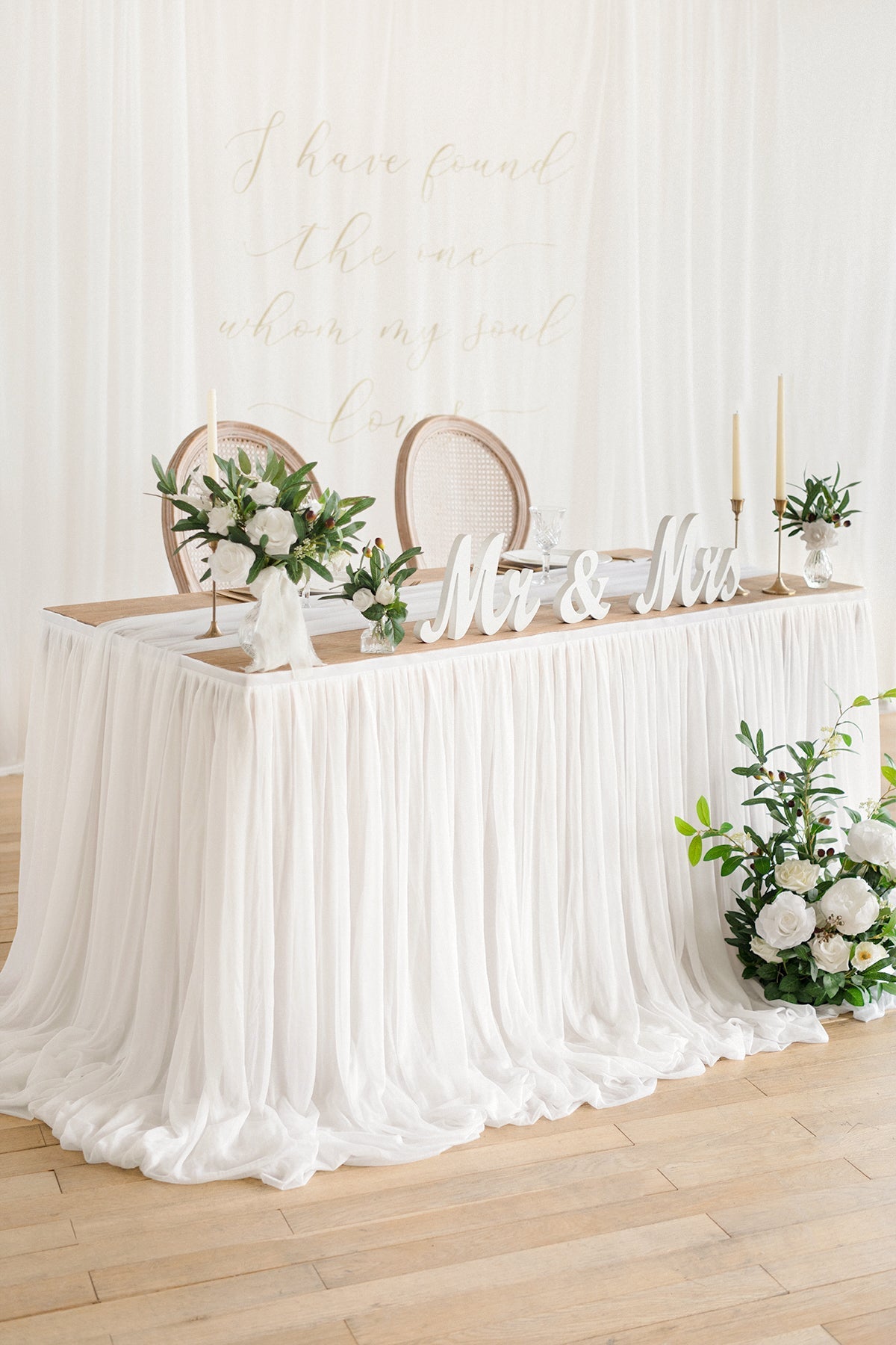 Table Skirt for Head Table/Sweetheart Table - 8 Colors