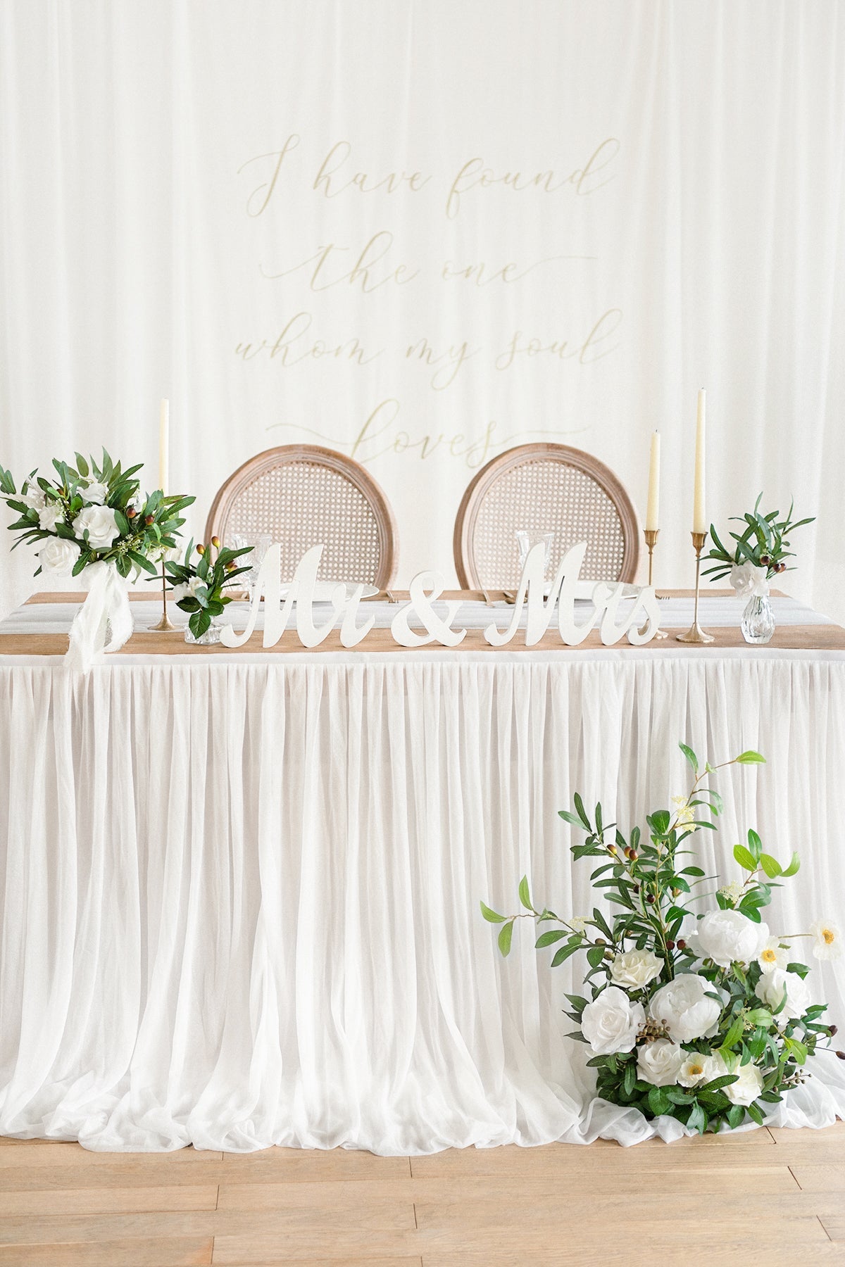 Table Skirt for Head Table/Sweetheart Table - 8 Colors