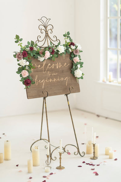 5ft Flower Garlands in Dusty Rose & Cream