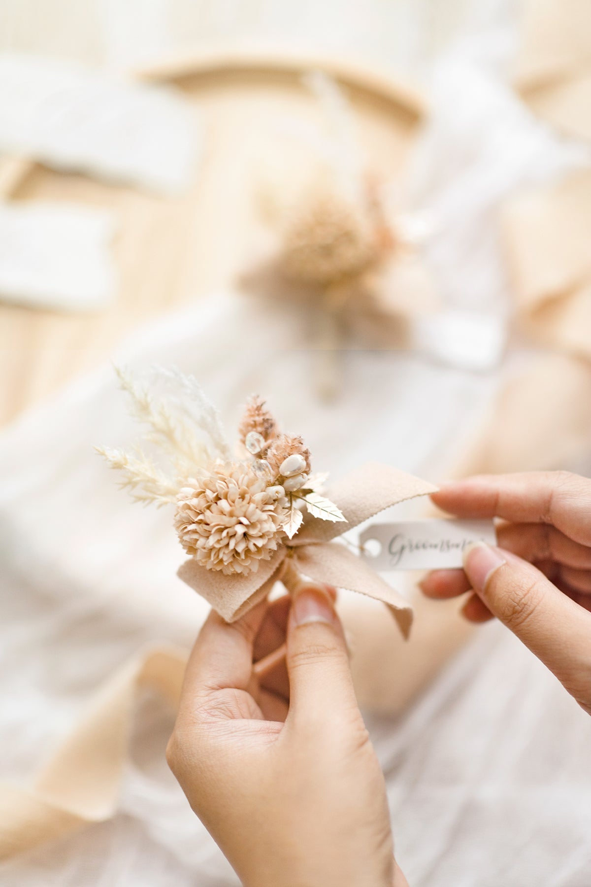 Additional Flower Decorations in White & Beige