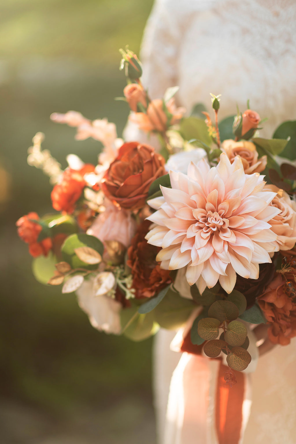 [Test] Large Free-Form Bridal Bouquet in Sunset Terracotta