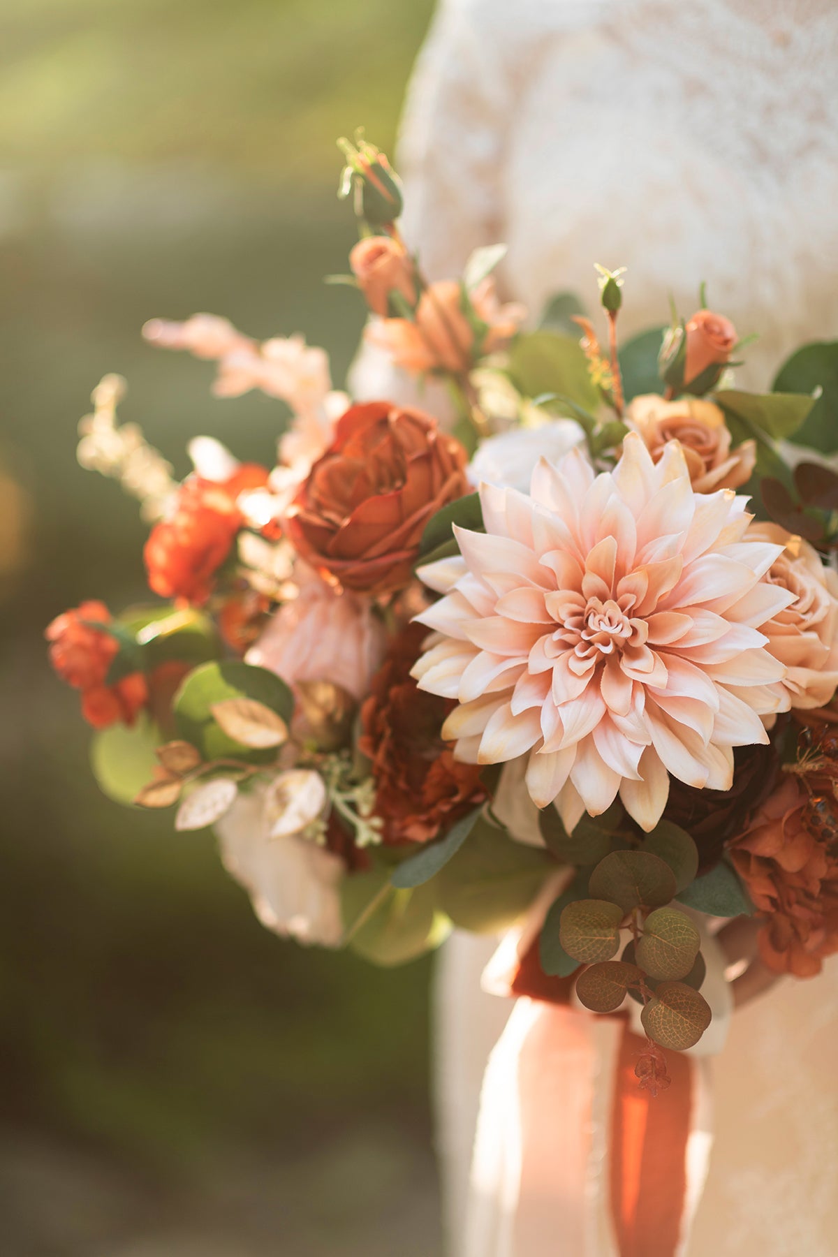 [Test] Large Free-Form Bridal Bouquet in Sunset Terracotta