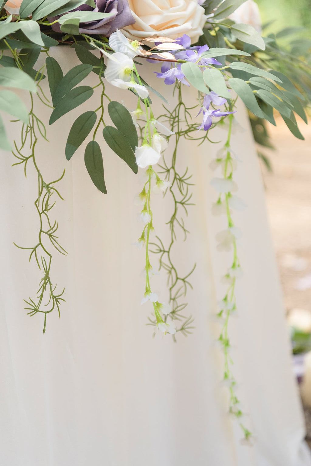 9ft Head Table Flower Garland in Lilac & Gold