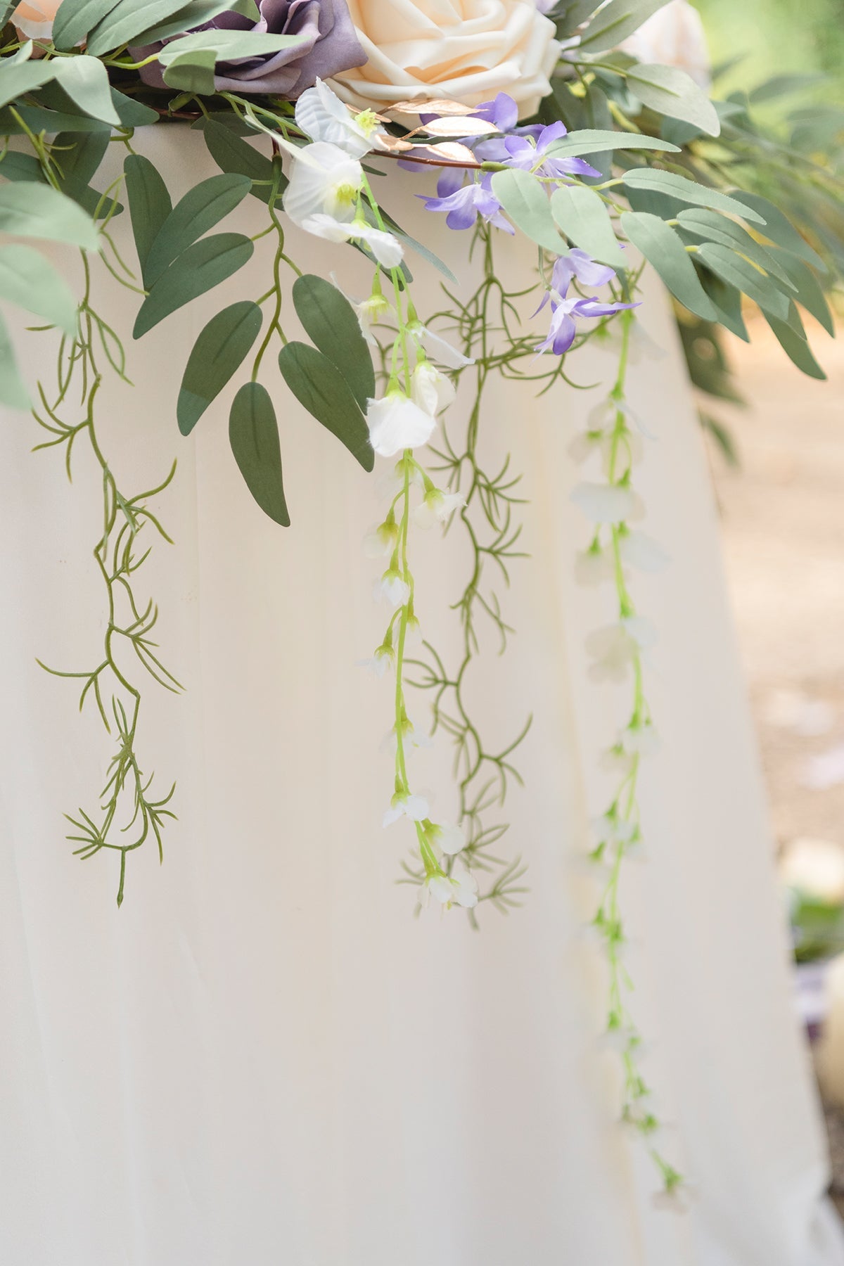 9ft Head Table Flower Garland in Lilac & Gold