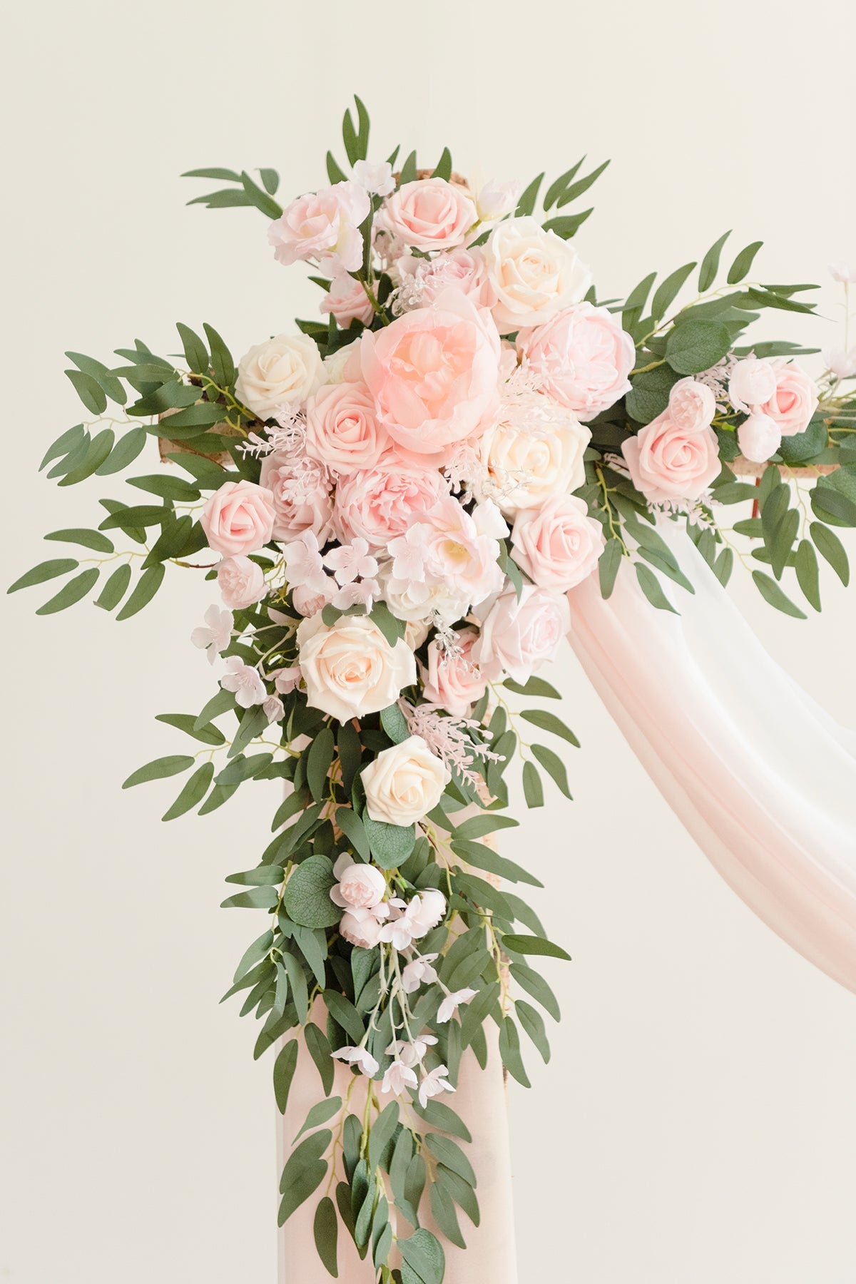 Flower Arch Decor with Drapes in Blush & Cream | Clearance
