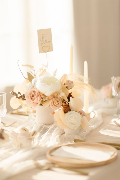 Assorted Floral Centerpiece Set in White & Beige | Clearance