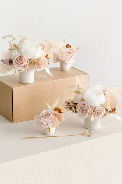 Assorted Floral Centerpiece Set in White & Beige | Clearance
