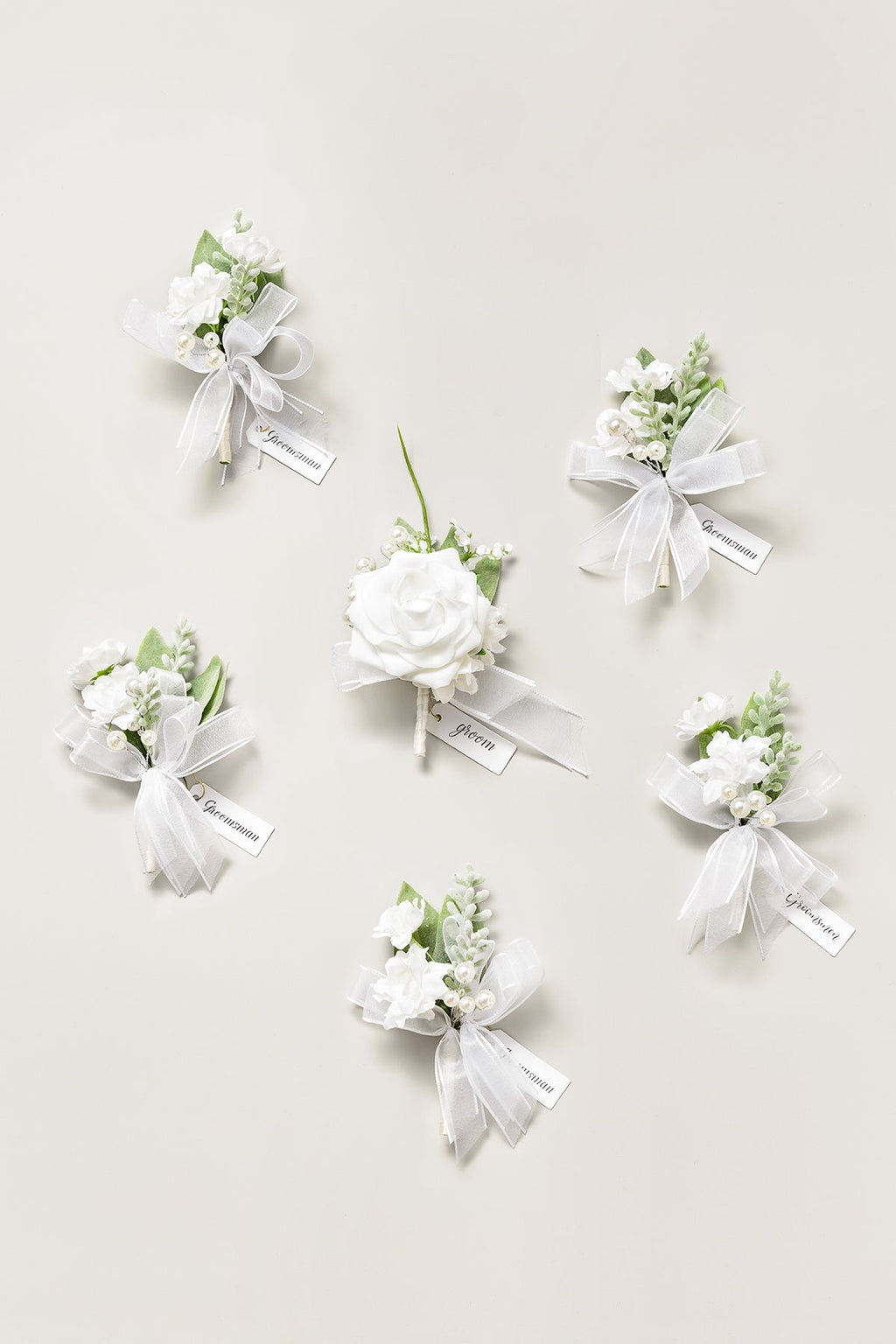 Additional Flower Decorations in White & Sage