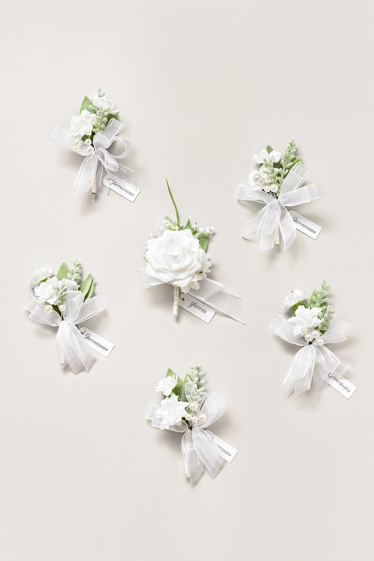 Additional Flower Decorations in White & Sage