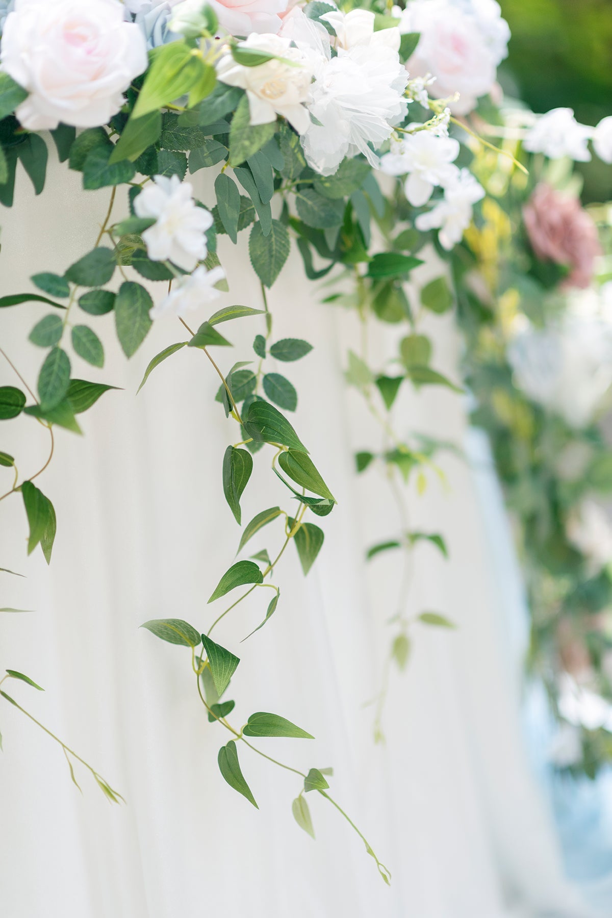 9ft Head Table Flower Garland in English Pastel