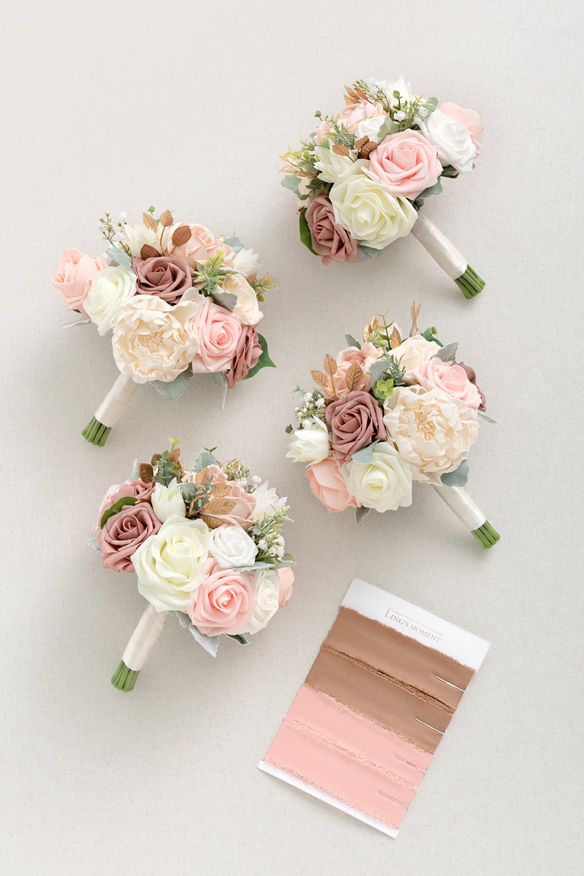 Bridal Flowers in Dusty Rose & Cream