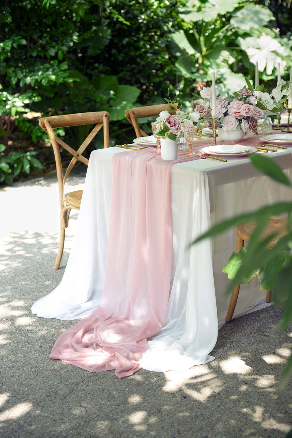Table Linens in Burgundy & Dusty rose
