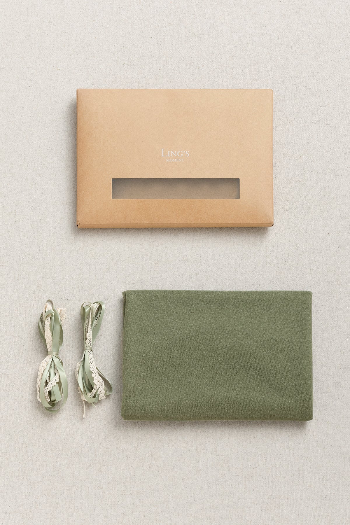 Table linens in White & Sage