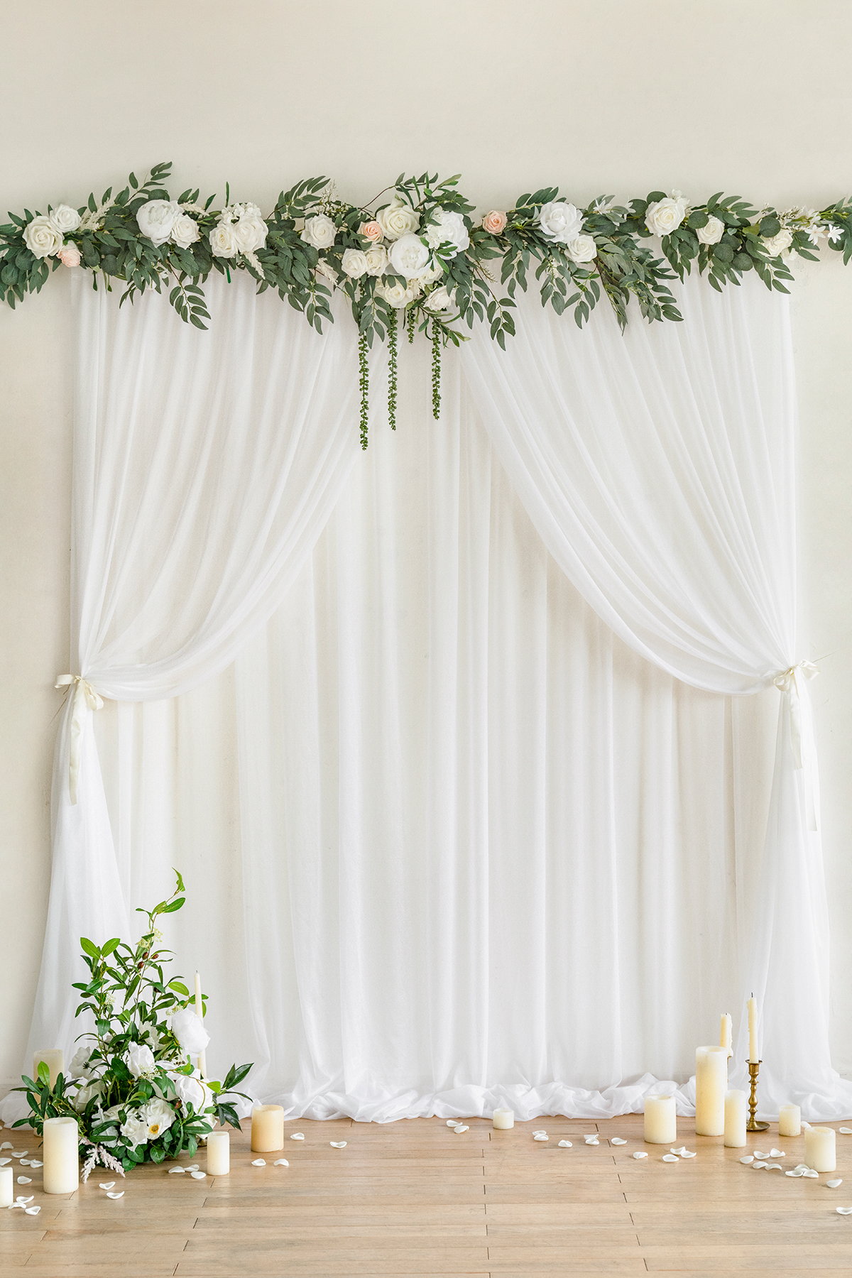 2-Layer Wedding Backdrop Curtains 59" x 10ft (Set of 2) - 3 Colors