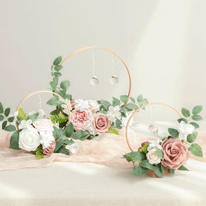 Wreath Hoop Centerpiece Set in Dusty Rose & Cream