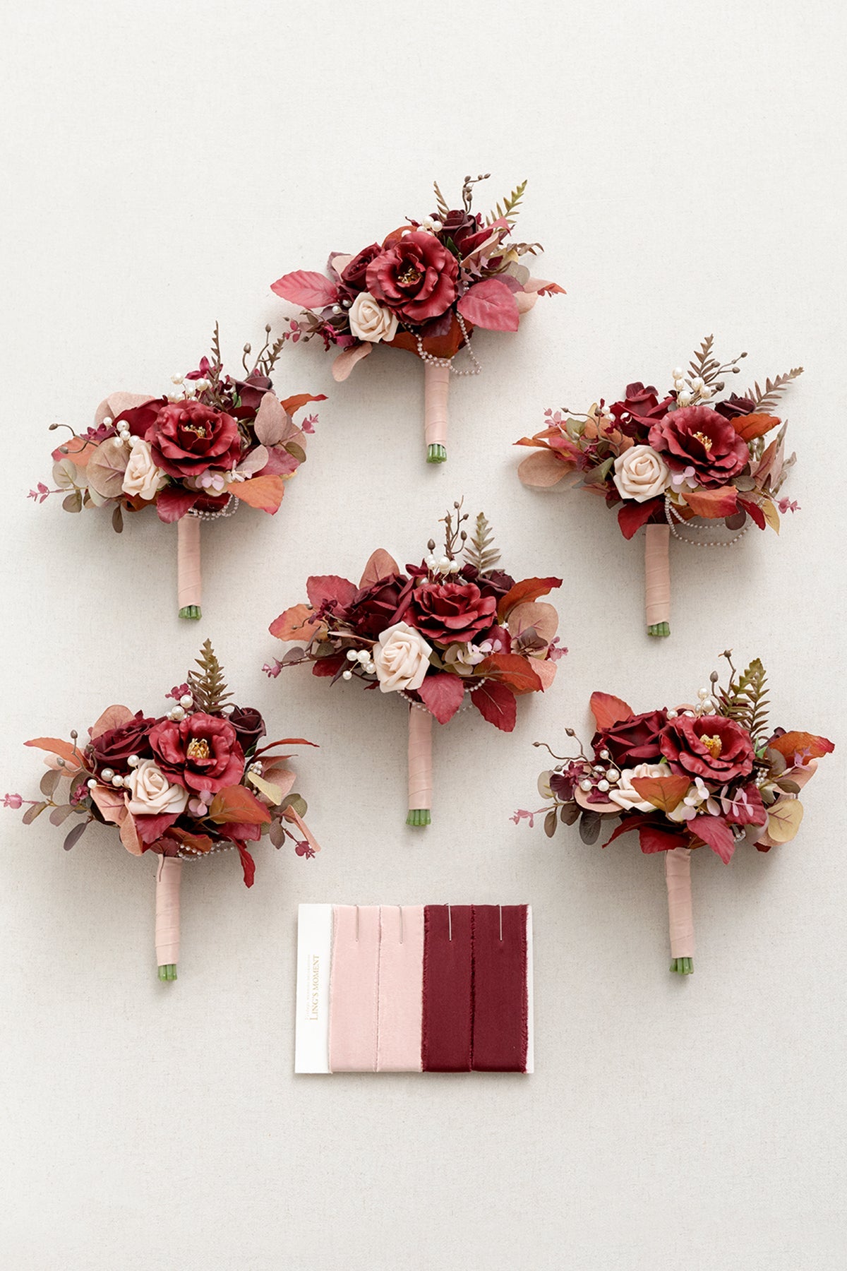 Bridesmaid Posy in Burgundy & Dusty Rose | Clearance