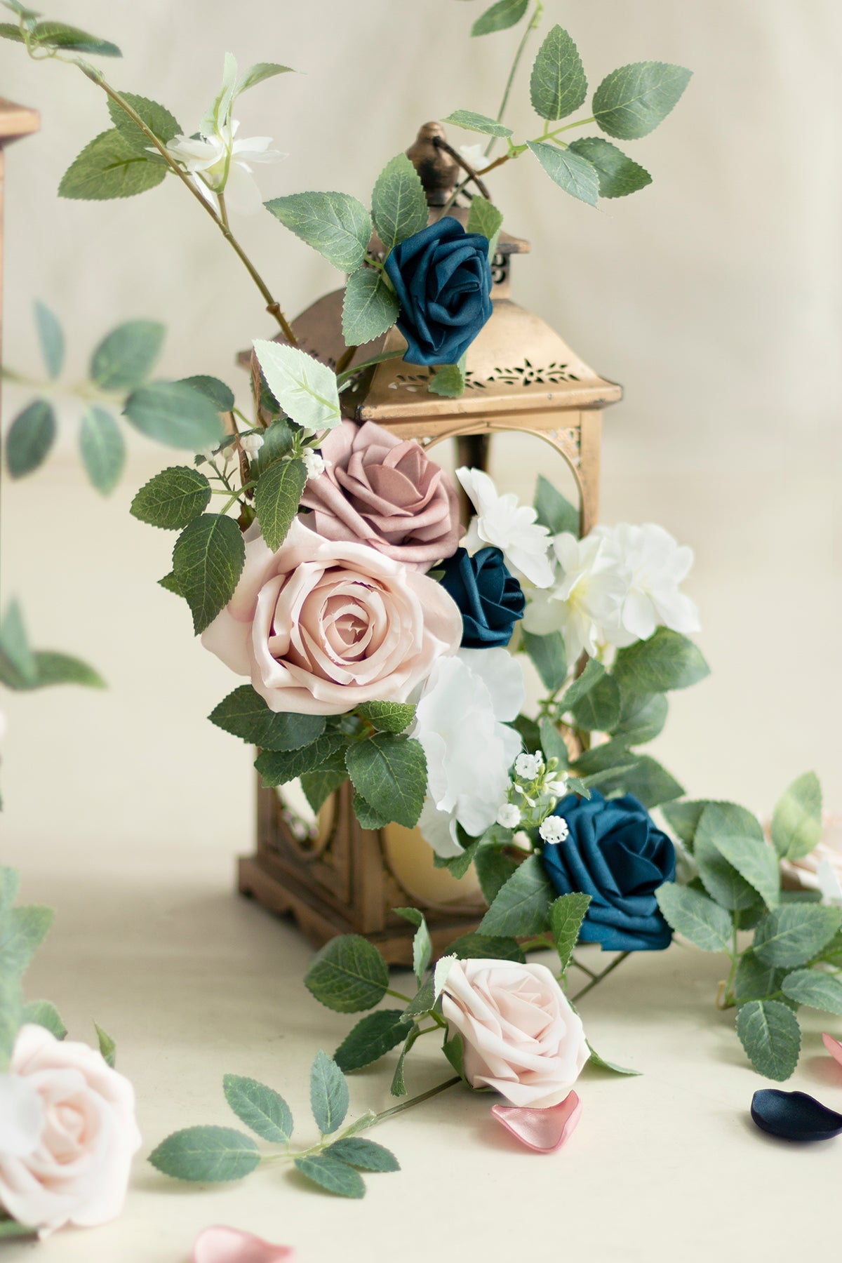 1.8ft Flower Garlands in Dusty Rose & Navy