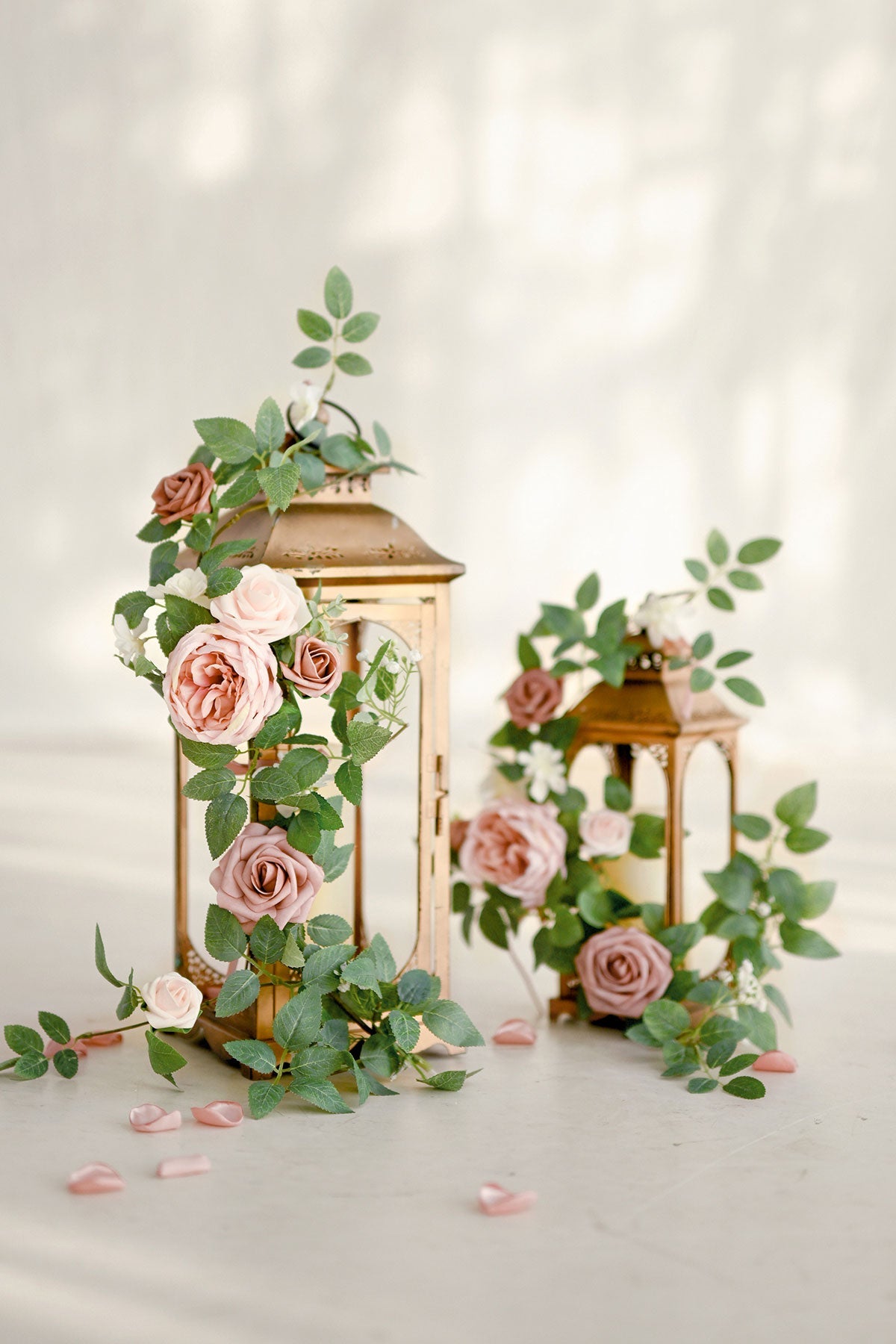 1.8ft Flower Garlands in Dusty Rose & Cream