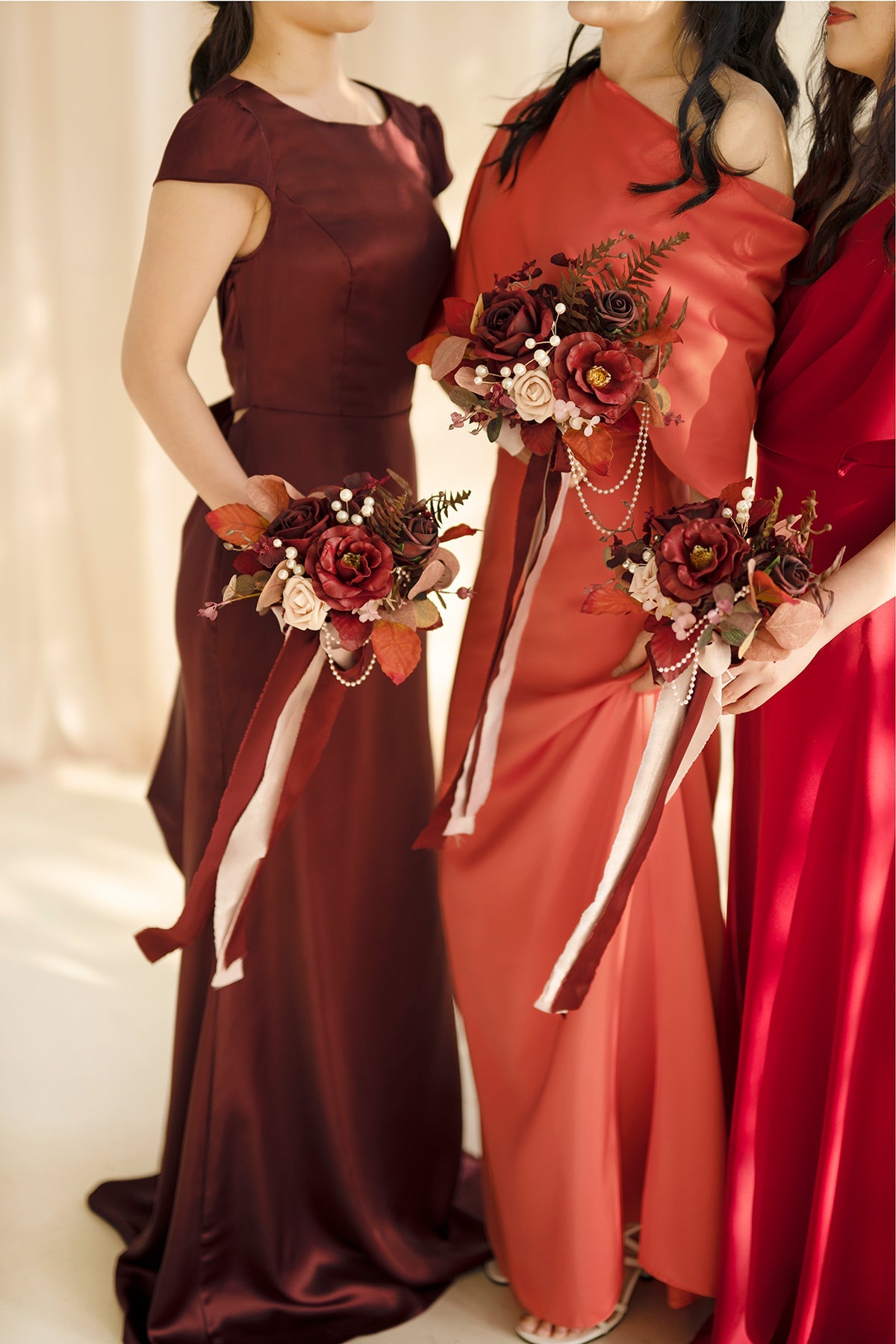 Bridesmaid Posy in Burgundy & Dusty Rose | Clearance