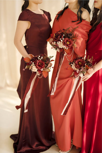 Bridesmaid Posy in Burgundy & Dusty Rose | Clearance