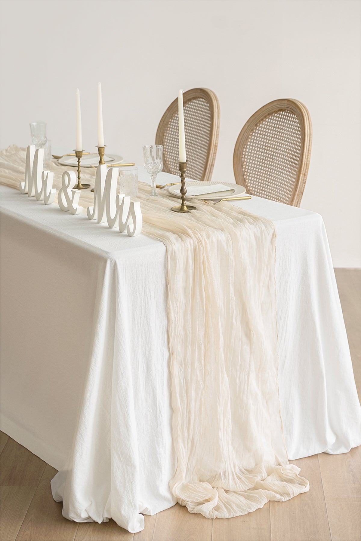 Cheesecloth Table Runner in Ivory