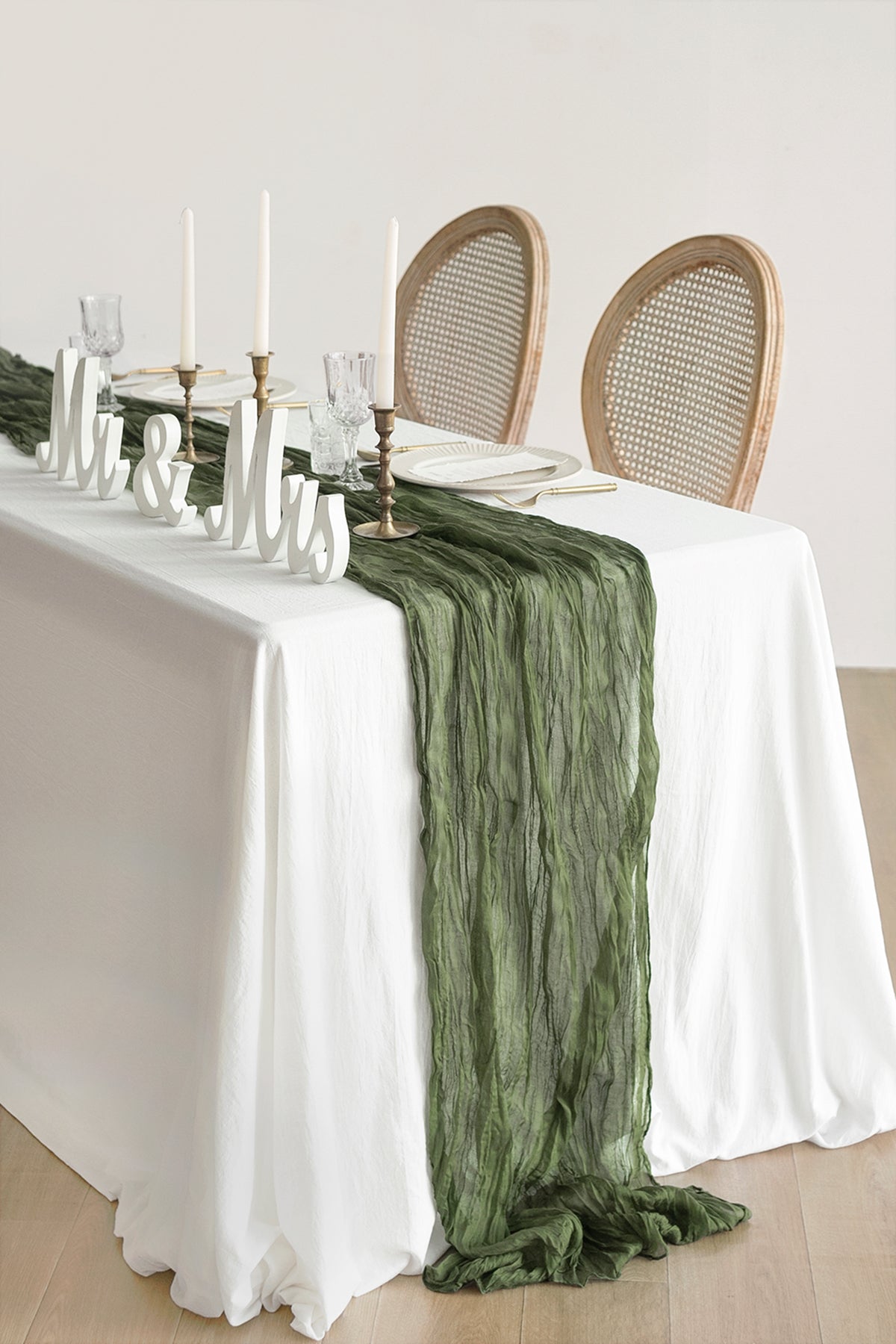 Rustic Gauze Cheesecloth Table Runner 35 w x 10ft/14ft - 17 colors