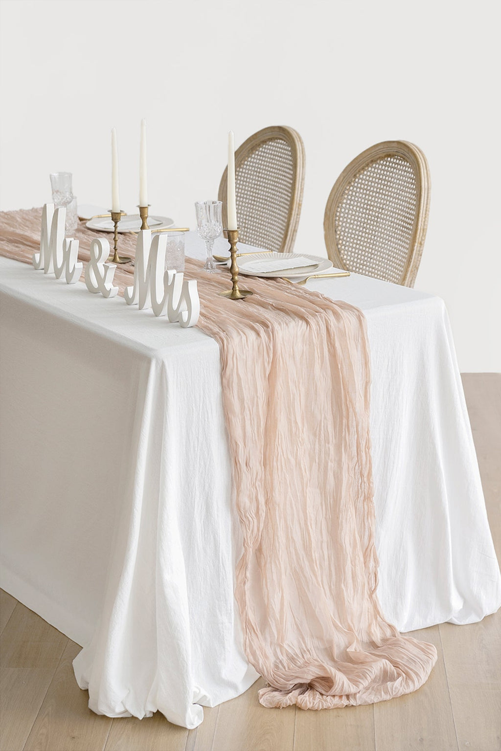 Cheesecloth Napkins & Table Runner Set for Reception - 12 Colors
