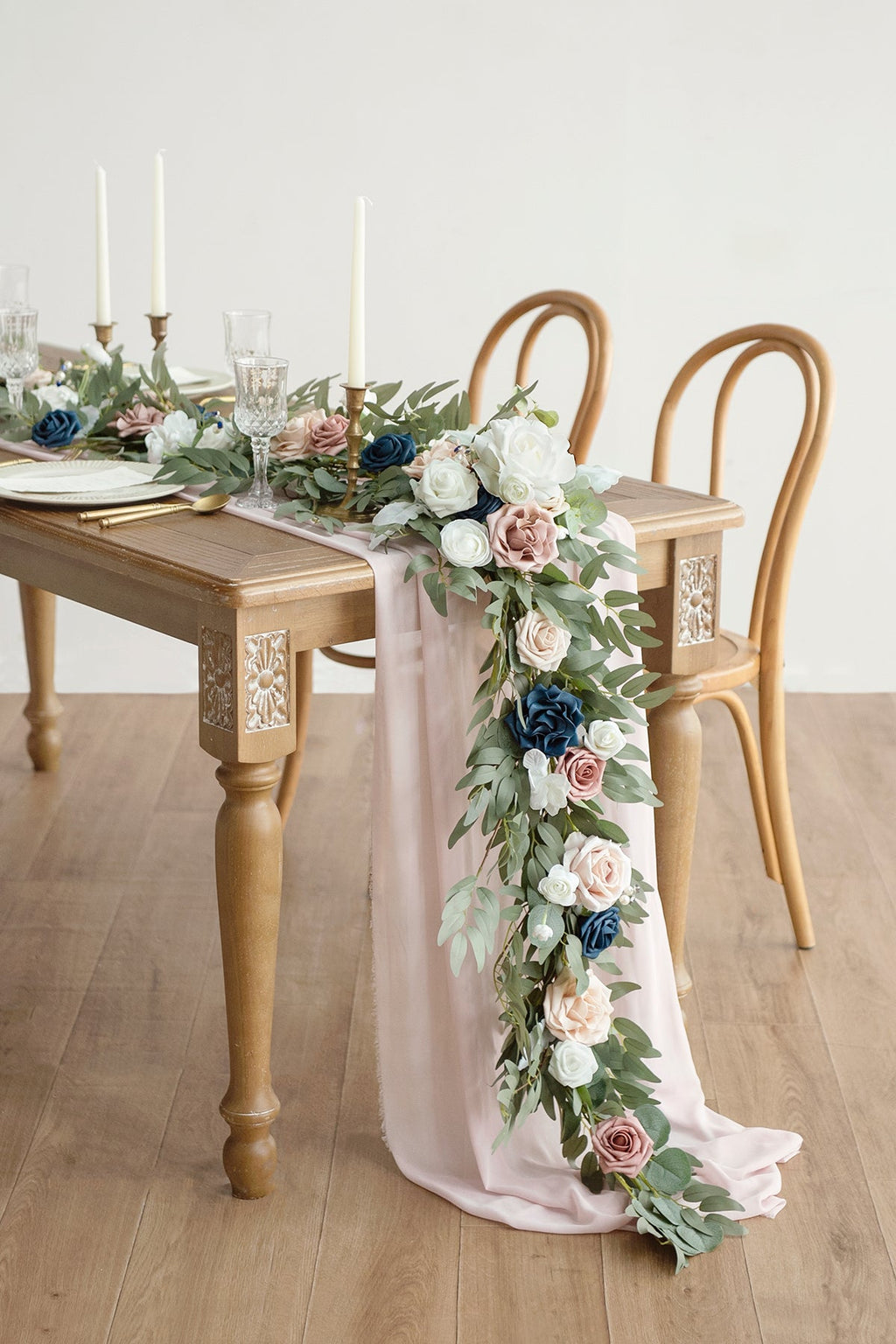 6ft Flower Garland in Dusty Rose & Navy