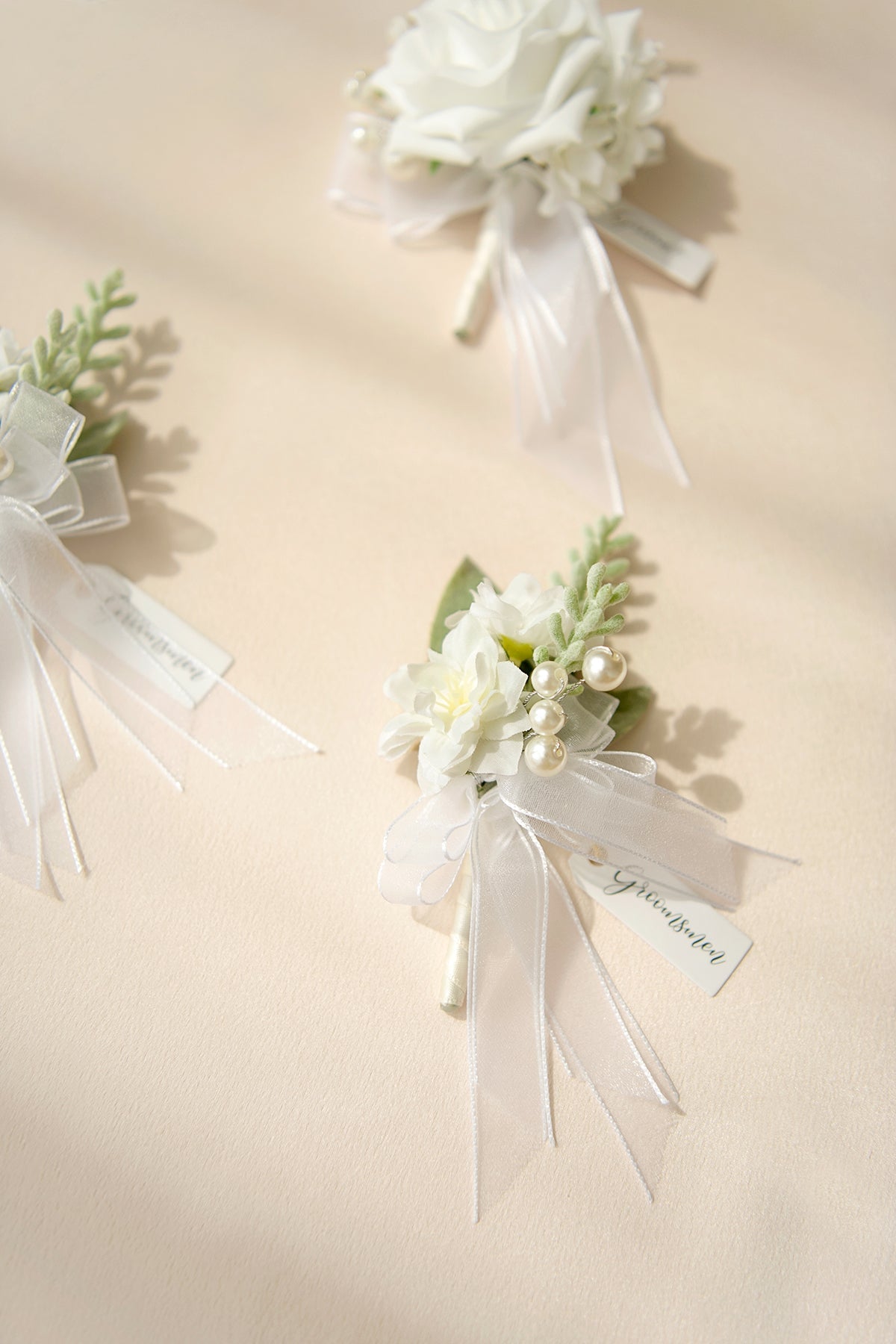 Additional Flower Decorations in White & Sage