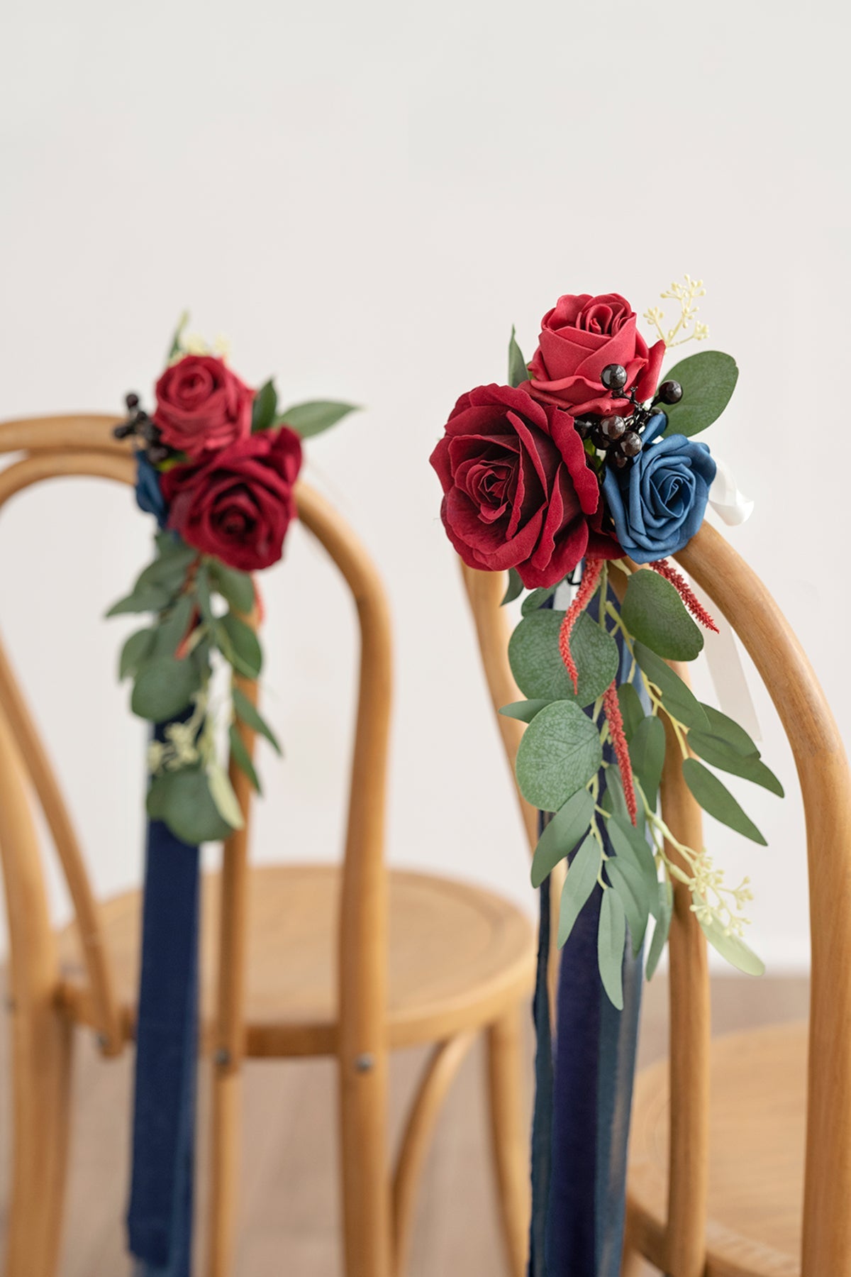 Aisle & Chair Decor in Burgundy & Navy