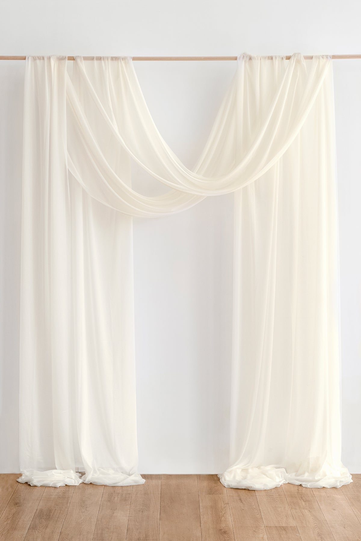 2 Panels Sheer Wedding Arch Draping 30" w x 32ft - 6 Colors