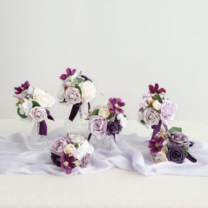 Mini Premade Flower Centerpiece Set in Lilac & Gold