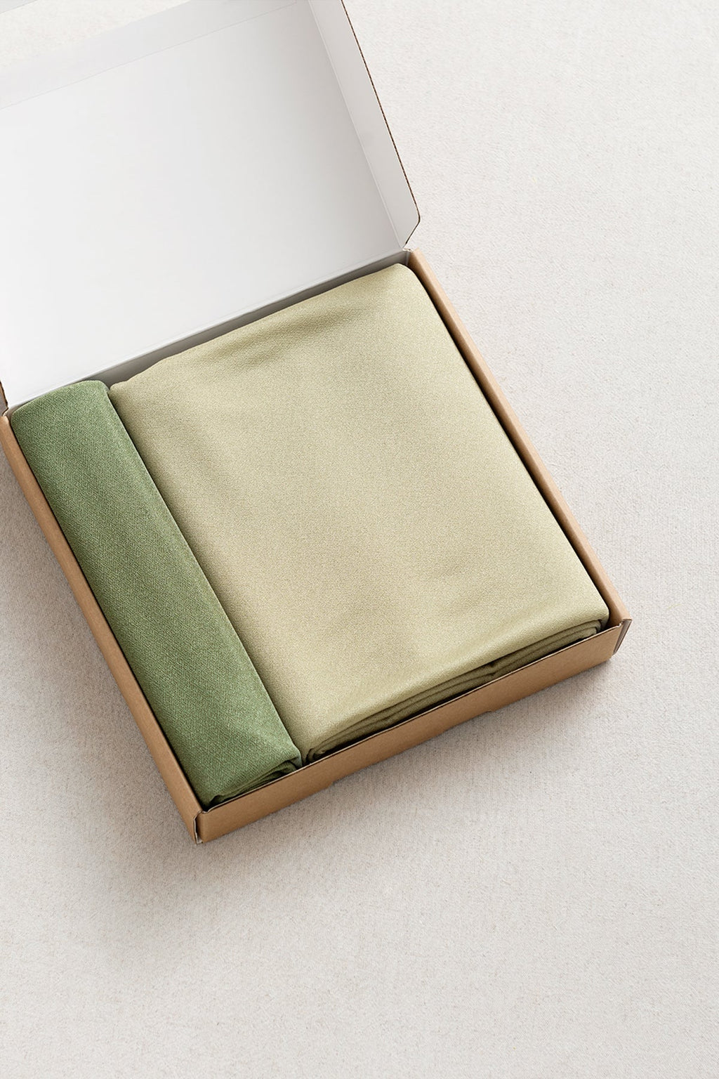 Table linens in White & Sage
