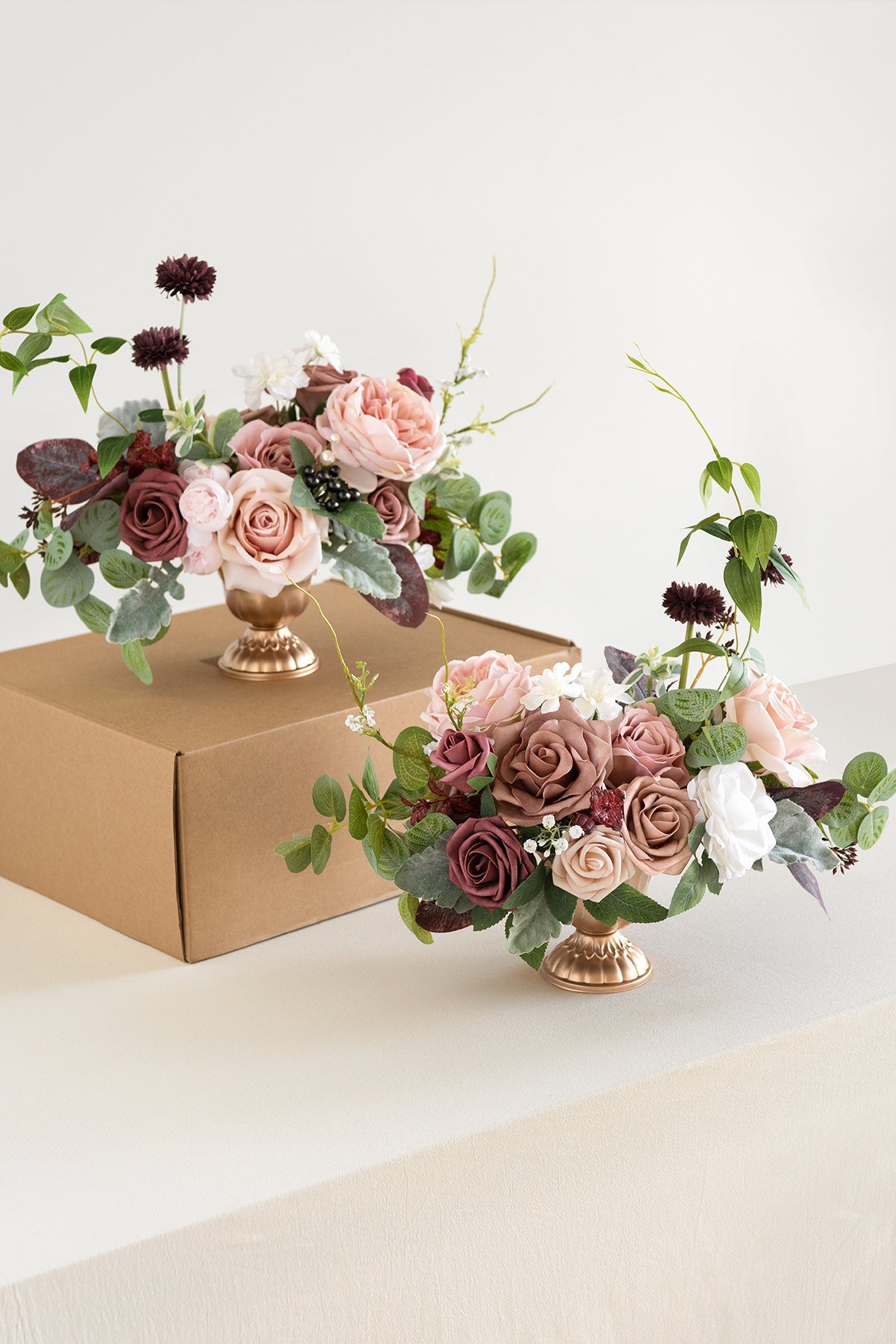 Large Floral Centerpiece Set in Dusty Rose & Mauve