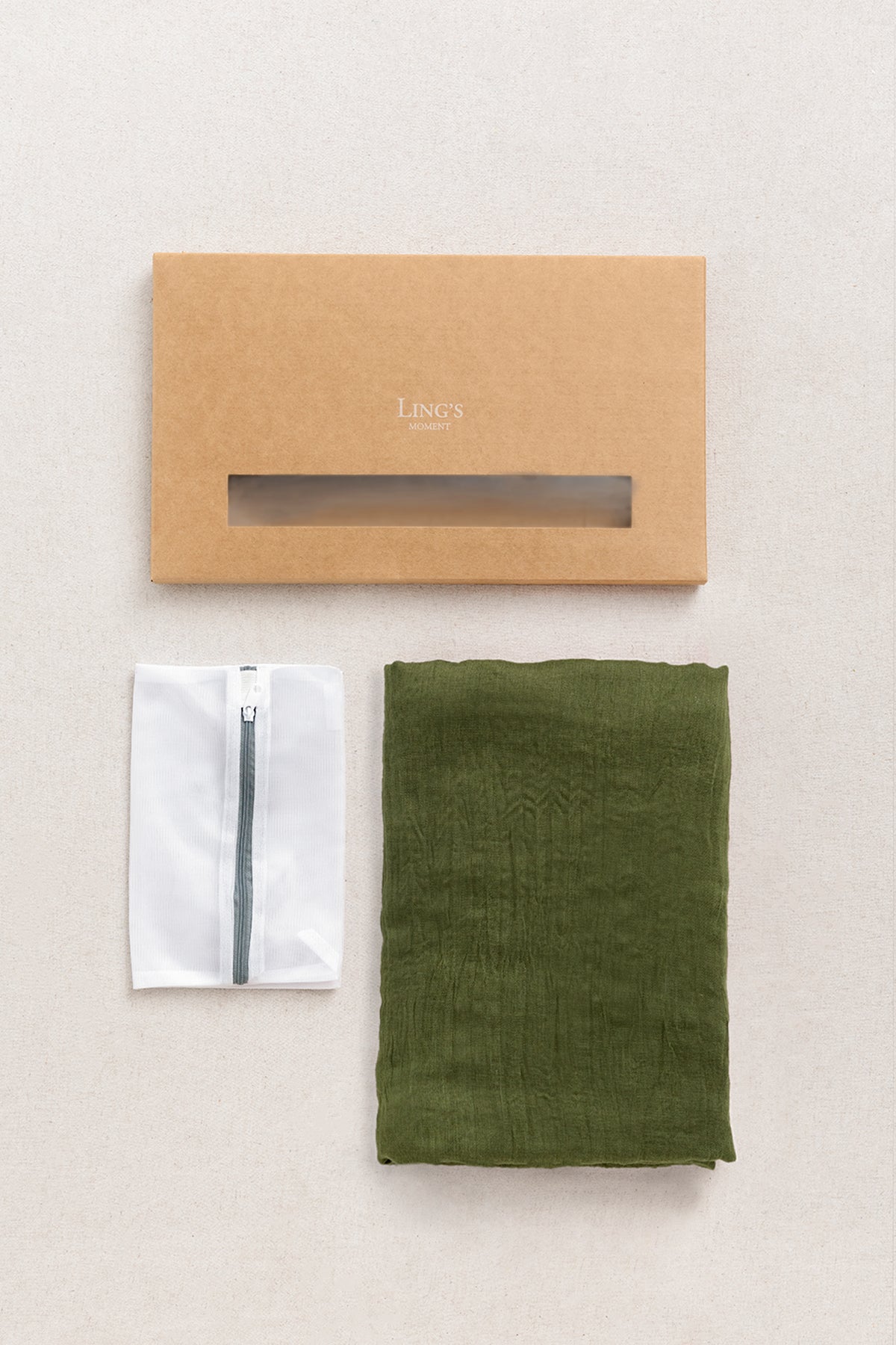 Table linens in Moss Green