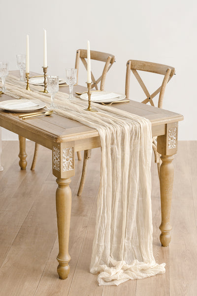 Table Linens in White & Beige