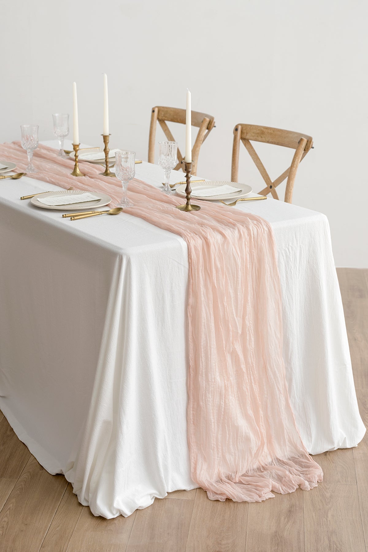 Cheesecloth Napkins & Table Runner Set for Reception - 12 Colors