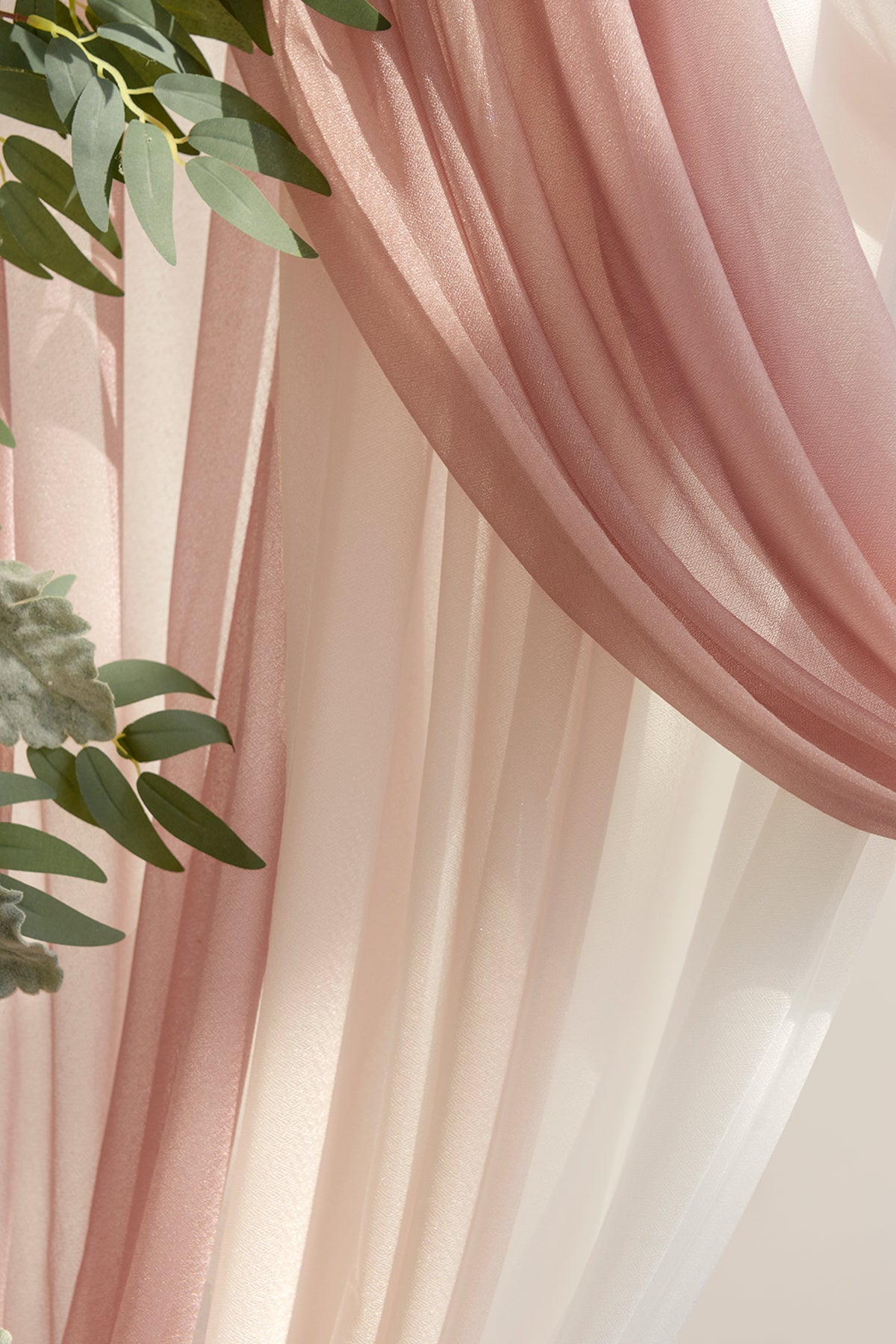 Lings | Flower Arch Decor with Drapes in Dusty Rose & Cream