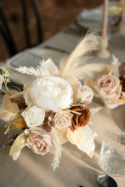Assorted Floral Centerpiece Set in White & Beige | Clearance