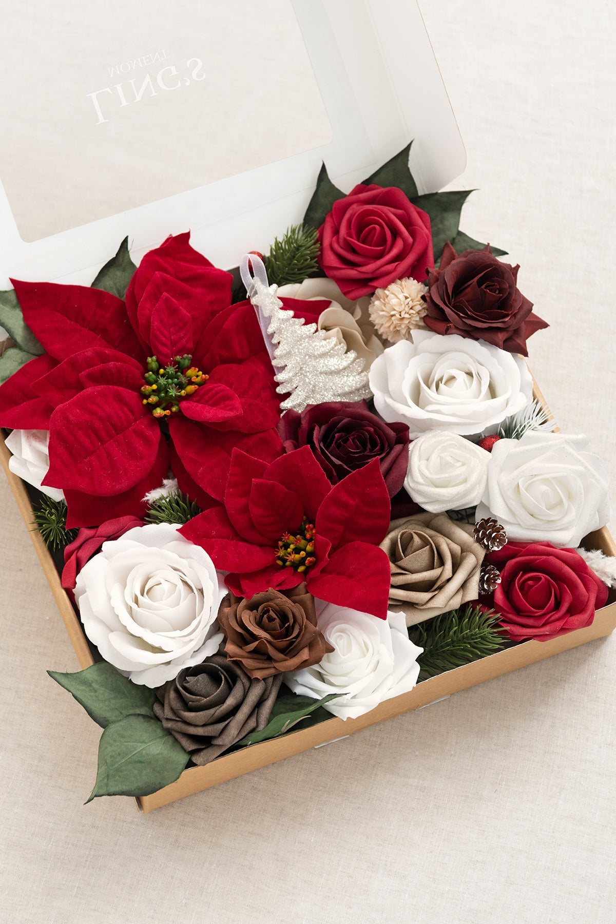 Additional Flower Decorations for Tabletop Christmas Tree
